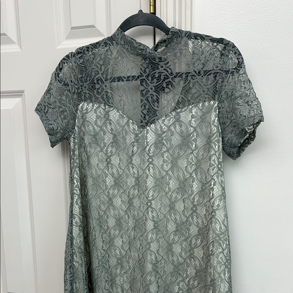 Elegant Lace Dress in Sage Green